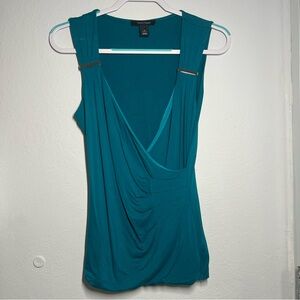 White House Black Market Draped Teal Top
